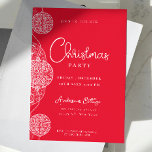 Feestelijke Schattigee Rode Kerstfeest Kaart<br><div class="desc">Maak deze unieke feestelijke kerstfeestuitnodiging in Elegante kalligrafie en rode kleur uw eigen. Ideaal voor Corporate Party uitnodiging of Residential parties.</div>