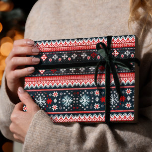 Feestelijke Schattigee Rode Moderne Lelijke Kerstt Cadeaupapier