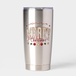 Feestelijke Schattigee vrolijke kerstvakantie ontw Geïsoleerde Drinkbeker