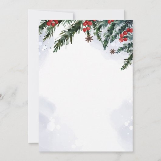 Feestelijke Schattigee Waterverf Pinguïn Kerstfees Kaart (Achterkant)