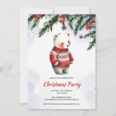 Feestelijke Schattigee Waterverf Wit Beer Kerstfee Kaart (Voorkant)