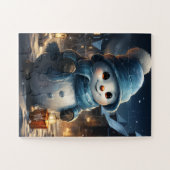 Feestelijke Schattigee Winter Kerstvakantie Sneeuw Legpuzzel (Horizontaal)