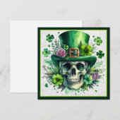 Feestelijke Schedel St. Patrick's Dag Wensen Feestdagenkaart (Voorkant / Achterkant)