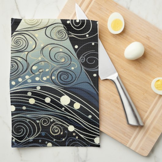 Feestelijke schemering Kerstbomen Theedoek (Quarter Fold)