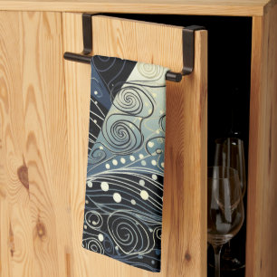 Feestelijke schemering Kerstbomen Theedoek