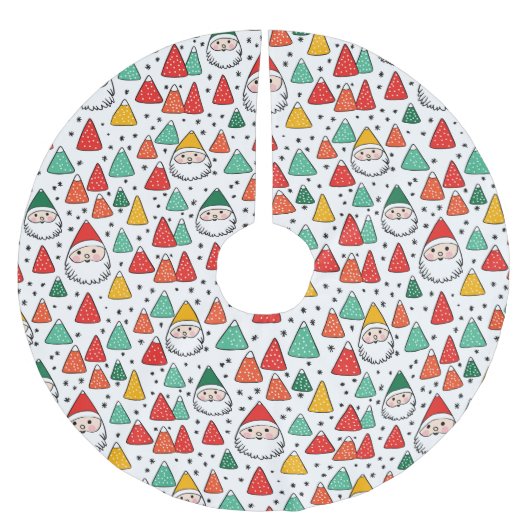 Feestelijke schetsen Santas en Gumdrops Kerstboom Rok (Voorkant)