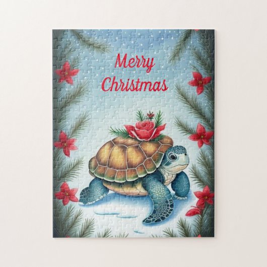 Feestelijke schildpad puzzel legpuzzel (Verticaal)