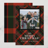 Feestelijke Schotse Kerst Foto Feestdagenkaart (Voorkant / Achterkant)