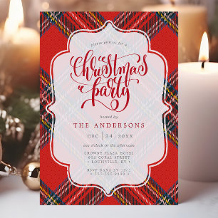 Feestelijke Schotse Plaid Rode Kerstfeest Kaart
