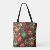 Feestelijke Schotse ruit Tote Bag (Achterkant)