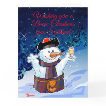 Feestelijke Schotse Sneeuwman