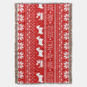 Feestelijke Scottie Honden Kerstmis | Schotse Terr Deken (Voorkant Verticaal)