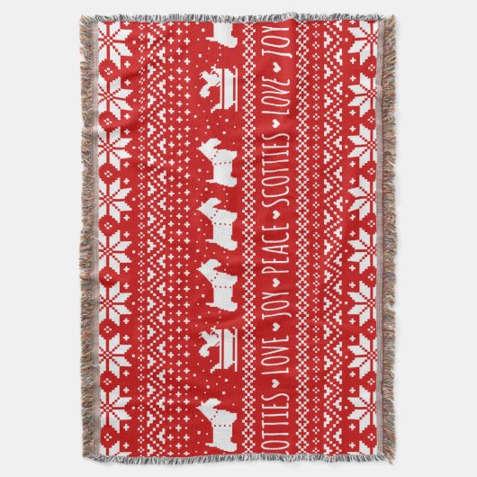 Feestelijke Scottie Honden Kerstmis | Schotse Terr Deken (Voorkant Verticaal)