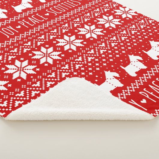 Feestelijke Scottie Honden Kerstmis | Schotse Terr Sherpa Deken (3/4)