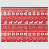 Feestelijke Scottie Honden Kerstmis | Schotse Terr Tissuepapier (Voorkant)