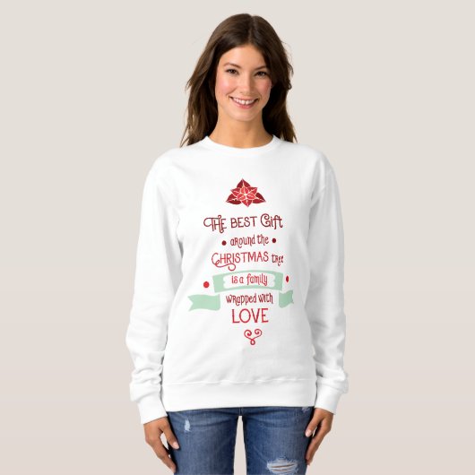 Feestelijke Script Quote Wit Sweatshirt (Voorkant volledig)