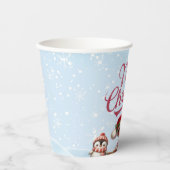Feestelijke servies I Elf, Penguin, en Polar Beer Papieren Bekers (Voorkant)