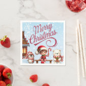 Feestelijke servies I Elf, Penguin, en Polar Beer Servet (Insitu)