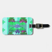 Feestelijke Shamrock boeiend St. Patrick's Floral Bagagelabel (Voorkant horizontaal)