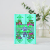 Feestelijke Shamrock boeiend St. Patrick's Floral Briefkaart (Staand voorkant)