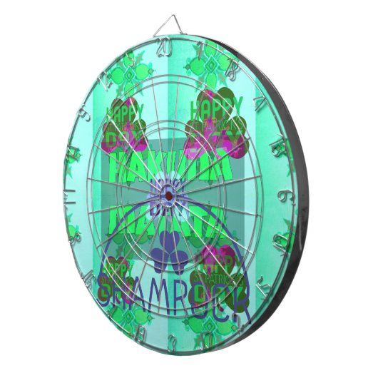 Feestelijke Shamrock boeiend St. Patrick's Floral Dartbord (Voorkant Rechts)