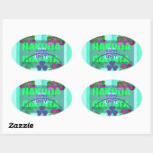 Feestelijke Shamrock boeiend St. Patrick's Floral Ovale Sticker (Vel)