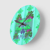 Feestelijke Shamrock boeiend St. Patrick's Floral Ronde Klok (Hoek)