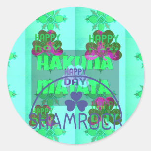 Feestelijke Shamrock boeiend St. Patrick's Floral Ronde Sticker