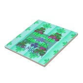 Feestelijke Shamrock boeiend St. Patrick's Floral Tegeltje (Zijkant)