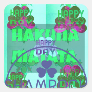 Feestelijke Shamrock boeiend St. Patrick's Floral Vierkante Sticker