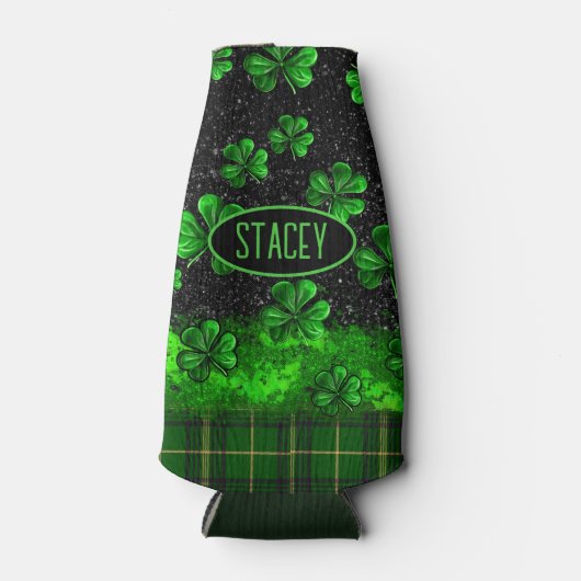 Feestelijke Shamrock gepersonaliseerd Flesjeskoeler (Voorkant)