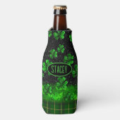 Feestelijke Shamrock gepersonaliseerd Flesjeskoeler (Fles Voorkant)