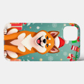 Feestelijke Shiba Inu Kerstvreugde 🎄🐾 Knus Kerst Case-Mate iPhone Case (Achterkant (horizontaal))