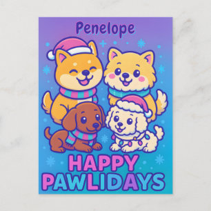 Feestelijke Shiba Inu Poodle Dachshund  Briefkaart