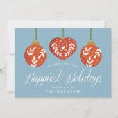 Feestelijke Sieraden Aangepaste Zakelijke Kerstkaa Feestdagenkaart (Voorkant)