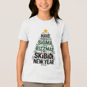 "Feestelijke Sigma Rizzmas Tree Design" Tri-Blend Shirt (Voorkant)