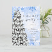 Feestelijke Silver Blu Christmas Tree Company Vaka Kaart (Staand voorkant)