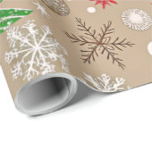 Feestelijke Silvery Kraft Christmas Wrapping Paper Cadeaupapier (Rol Hoek)