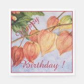 Feestelijke Sinaasappelkleurige Chinese Lantaarn B Servet (Voorkant)