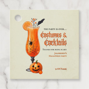 Feestelijke sinaasjurken & cocktails Halloween-fee Bedankjes Labels