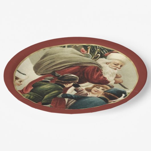 Feestelijke Sinterklaas Kerst Papier Borden Papieren Bordje (Gekanteld)