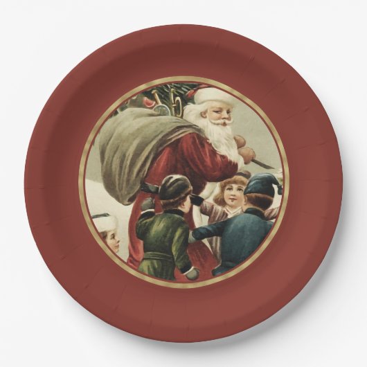 Feestelijke  Sinterklaas Kerst Papier Borden Papieren Bordje (Voorkant)