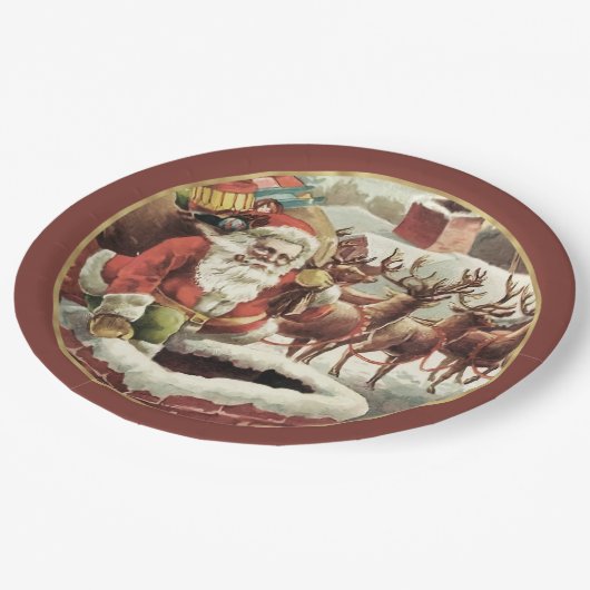 Feestelijke Sinterklaas Kerst Papier Borden Papieren Bordje (Gekanteld)