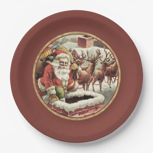 Feestelijke  Sinterklaas Kerst Papier Borden Papieren Bordje (Voorkant)