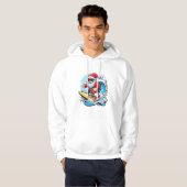 Feestelijke Sinterklaas Surfen Kerstgolven Hoodie (Voorkant volledig)