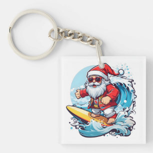Feestelijke Sinterklaas Surfen Kerstgolven Sleutelhanger