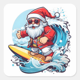 Feestelijke Sinterklaas Surfen Kerstgolven Vierkante Sticker