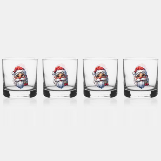 Feestelijke Sinterklaas Whiskey Bril - Set van 4 Whisky Glas (Voorkant)