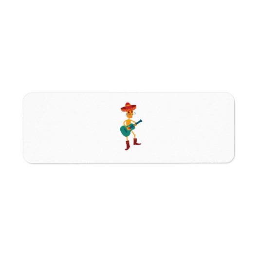 Feestelijke Skelet Gitarist Etiket (Voorkant)