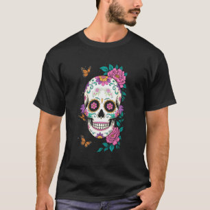 Feestelijke Skelet Schedel Dag van Dode Voorouders T-shirt